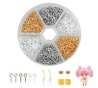 iTYOOS 600 Pièces Mini Vis, Mini Crochet à Oeil à vis, Fer Petit oeil à vis à oeil à Mouton Clou, 4 * 10mm Petite Vis, Utilisé pour Accrocher des Bijoux pour Faire du Bricolage, Poupées
