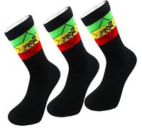 Itzu Rasta Lot de 4 paires de chaussettes en coton mélangé Motif feuilles de Ganja Lion/lion, Lion / Lion / Lion (lot de 3), Taille unique