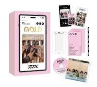 ITZY - GOLD 9th Mini Album (PHONE BOX Ver.) Mini CD + Booklet + Photocards + Frame Stand + Mini Square Poster + 2 Pin Badges + 4 Extra Photocard Official K-POP Sealed Album
