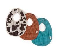Itzy Ritzy Lot de 3 bavoirs (imprimé vache)