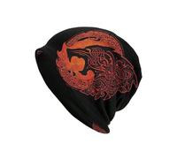 IUAOUADA Bonnet d’Hiver Unisexe Chopeau Romantique Loup inspiré des Vikings Fenrir Fils DE Loki Thin Skullies Beanies Casquette Double Couche Pare Vent Cadeau Cadeau de Petit ami