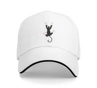IUAOUADA Casquette de Baseball Chaude Chat Noir Suspendu au Soleil Casquette de Baseball Logo personnalisé féminin Masculin Trip Hop Casquettes de Baseball ajustées en Gros Casquettes rétro ajustées