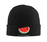 IUAOUADA Chapeau d’Hiver Unisexe Ce n’est Pas Un Bonnet en pastèque Casquette Calligraphie Arabe Casquettes à Tricot sur Mesure Cadeau Unisex pour Adultes en Plein air Chaud Cadeau