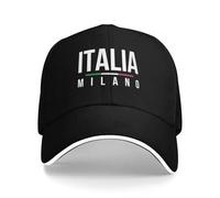 IUAOUADA Mode Unisexe Drapeau Blanc d’Italie Lettres Milan Pool Party Baseball Casquettes de Baseball Femmes Imprimé Bonnet de Golf de Plage féminine Casquette Snapback Cadeau extérieur