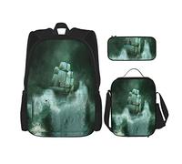 IUBBKI 3 pièces ensemble sacs à dos océan tempête livre sac voyage camping travail sac d'école trousse à crayons sac à lunch combinaison pour hommes femmes garçons filles taille unique