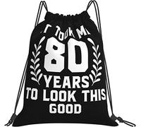 IUBBKI 80th It Take Me 80 Years to Look This Good Gifts Black Backpack Camping Tote Bag Travel Party Sport Training Beach Gym Pack Bag for Girls Boys Teens
