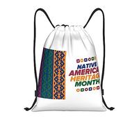 IUBBKI Amérindien Mois du patrimoine Indigène Pride Sac à dos à cordon étanche Sac de plage Sac de sport Petit sac à dos de voyage Sac à dos de sport pour femme homme