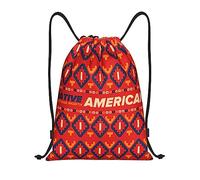 IUBBKI Amérindien Mois du patrimoine Indigène Pride Sac à dos à cordon étanche Sac de plage Sac de sport Petit sac à dos de voyage Sac à dos de sport pour femme homme