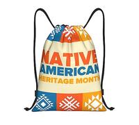 IUBBKI Amérindien Mois du patrimoine Indigène Pride Sac à dos à cordon étanche Sac de plage Sac de sport Petit sac à dos de voyage Sac à dos de sport pour femme homme