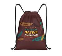 IUBBKI Amérindien Mois du patrimoine Indigène Pride Sac à dos à cordon étanche Sac de plage Sac de sport Petit sac à dos de voyage Sac à dos de sport pour femme homme
