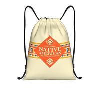 IUBBKI Amérindien Mois du patrimoine Indigène Pride Sac à dos à cordon étanche Sac de plage Sac de sport Petit sac à dos de voyage Sac à dos de sport pour femme homme