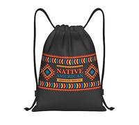 IUBBKI Amérindien Mois du patrimoine Indigène Pride Sac à dos à cordon étanche Sac de plage Sac de sport Petit sac à dos de voyage Sac à dos de sport pour femme homme