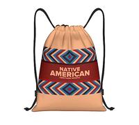 IUBBKI Amérindien Mois du patrimoine Indigène Pride Sac à dos à cordon étanche Sac de plage Sac de sport Petit sac à dos de voyage Sac à dos de sport pour femme homme