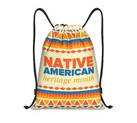 IUBBKI Amérindien Mois du patrimoine Indigène Pride Sac à dos à cordon étanche Sac de plage Sac de sport Petit sac à dos de voyage Sac à dos de sport pour femme homme