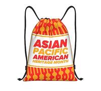 IUBBKI Asian American And Pacific Islander Heritage Month Sac à dos à cordon étanche Sac de plage Sac de sport Petit sac à dos de voyage Sac à dos de sport pour femme homme