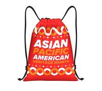 IUBBKI Asian American And Pacific Islander Heritage Month Sac à dos à cordon étanche Sac de plage Sac de sport Petit sac à dos de voyage Sac à dos de sport pour femme homme