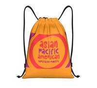 IUBBKI Asian American And Pacific Islander Heritage Month Sac à dos à cordon étanche Sac de plage Sac de sport Petit sac à dos de voyage Sac à dos de sport pour femme homme