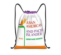 IUBBKI Asian American And Pacific Islander Heritage Month Sac à dos à cordon étanche Sac de plage Sac de sport Petit sac à dos de voyage Sac à dos de sport pour femme homme