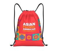 IUBBKI Asian American And Pacific Islander Heritage Month Sac à dos à cordon étanche Sac de plage Sac de sport Petit sac à dos de voyage Sac à dos de sport pour femme homme