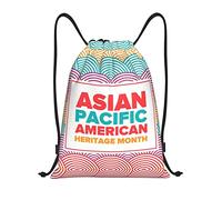 IUBBKI Asian American And Pacific Islander Heritage Month Sac à dos à cordon étanche Sac de plage Sac de sport Petit sac à dos de voyage Sac à dos de sport pour femme homme