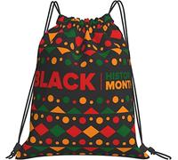 IUBBKI Black History Month 2023 Sac à dos, Sac de sport Sackpack String Pochette de rangement pour Gym Sports Yoga Voyage Femmes Hommes