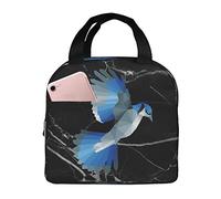 IUBBKI Blue Jay Bird Lunch Bags Boîte à lunch isolée avec sac fourre-tout plus frais réutilisable de poche pour la plage de pique-nique