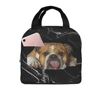IUBBKI Boîte à lunch isolée par sacs à lunch bouledogue anglais avec sac fourre-tout refroidisseur réutilisable de poche pour la plage de pique-nique