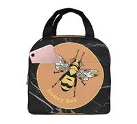 IUBBKI Boîte à lunch isolée par sacs à lunch d'abeille de miel avec le sac fourre-tout plus frais réutilisable de poche pour la plage de pique-nique
