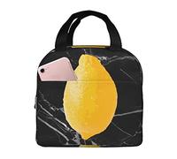 IUBBKI Boîte à lunch isolée par sacs à lunch de citron avec sac fourre-tout plus frais réutilisable de poche pour la plage de pique-nique