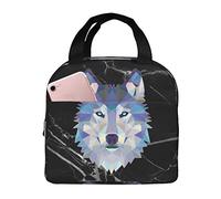 IUBBKI Boîte à lunch isolée par sacs à lunch de loup polygonale avec sac fourre-tout plus frais réutilisable de poche pour la plage de pique-nique