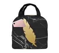 IUBBKI Boîte à lunch isolée par sacs à lunch en plumes d'or avec sac fourre-tout plus frais réutilisable de poche pour la plage de pique-nique