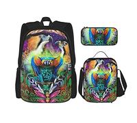 IUBBKI Boutique Monternet Tribal Eagle Sac à dos scolaire 3 pièces fille et ado (combinaison cartable + plumier + sac à lunch)