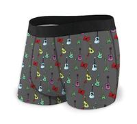 IUBBKI Boxer Classics pour Hommes Rock Roll Guitars Nouveauté Boxer Shorts sous-vêtements imprimés Stretch Boxer Trunk avec Pochette