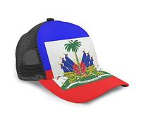 IUBBKI Casquette de Baseball Unisexe avec Drapeau haïtien pour Hommes, Femmes et Enfants, Ajustable, en Maille, Chapeau de Soleil Tendance