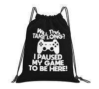 IUBBKI Cela prendra-t-il longtemps j'ai mis mon jeu en pause pour être ici sac à dos à cordon étanche sac à dos de sport à cordon de serrage sac de sport