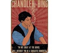 IUBBKI Chandler Bing I'M Great At The Advice Plaque en métal vintage classique, 30,5 x 20,3 cm, aluminium, support mural