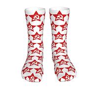 IUBBKI Chaussettes folles drôles communiste urss marteau faucille et étoile unisexe nouveauté Cool Funky 3d imprimé chaussettes d'équipage
