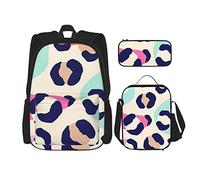 IUBBKI Cheetah Rainbow Boys Girls Backpack Daypack Set 3 Pièces School Bookbag Lunchbox Pencil Bag