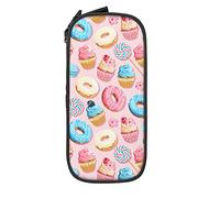 IUBBKI Cupcakes et Beignets Porte-Crayon Grande capacité Pochette à Crayons Durable Sac de Stylo de Rangement avec Pochette à Fermeture éclair boîte étui Stationnaire