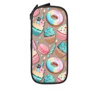 IUBBKI Cupcakes et Beignets Porte-Crayon Grande capacité Pochette à Crayons Durable Sac de Stylo de Rangement avec Pochette à Fermeture éclair boîte étui Stationnaire