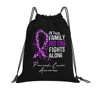 IUBBKI Dans cette famille, personne ne se bat seul contre le cancer du pancréas Sac à dos à cordon étanche Sac à dos de sport avec cordon de serrage Sac de sport