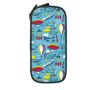 IUBBKI Dessin animé Transport aérien Porte-Crayon Grande capacité Durable Pochette à Crayons Sac de Stylo de Stockage avec Pochette à Fermeture éclair boîte étui Stationnaire