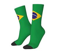 IUBBKI Drapeau du Brésil Chaussettes folles drôles Unisexe Nouveauté Cool Funky Chaussettes imprimées en 3D