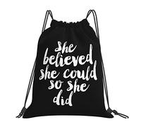 IUBBKI Elle a cru qu'elle pouvait donc elle a fait des sacs à cordon Sac à dos portable unisexe, pour les voyages sportifs à l'école