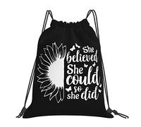 IUBBKI Elle a cru qu'elle pouvait donc elle a fait des sacs à cordon Sac à dos portable unisexe, pour les voyages sportifs à l'école