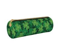 IUBBKI Étui à Crayons en Cuir CloverGreenLeaf Holder Pouch Box Organisateur de Sac de Maquillage avec Fermeture à glissière pour Le Bureau de l'école
