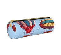 IUBBKI Étui à Crayons en Cuir ComicHotAirBalloon Holder Pouch Box Makeup Bag Organizer avec Zipper for School Office