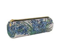 IUBBKI Étui à Crayons en Cuir IrisesVanGoghVintage Holder Pouch Box Organisateur de Sac de Maquillage avec Fermeture à glissière pour Le Bureau de l'école