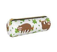 IUBBKI Étui à Crayons en Cuir LazySlothfulCuteSloth Holder Pouch Box Organisateur de Sac de Maquillage avec Fermeture à glissière pour Le Bureau de l'école