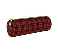 IUBBKI Étui à Crayons en Cuir SmallPlaidWallacRedTartan Holder Pouch Box Maquillage Sac Organisateur avec Fermeture Éclair pour Le Bureau De L'école